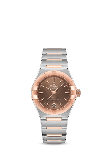 Omega Constellation Manhattan 29 Co-Axial Master Chronometer Stainless Steel / Sedna Gold / Brown